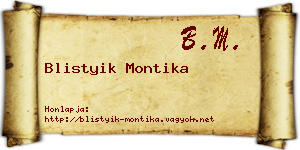 Blistyik Montika névjegykártya